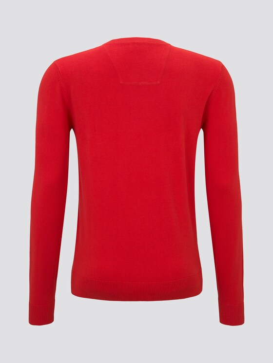 Basic Strickpullover - Männer - red melange Basic Strickpullover - Männer - red melange - 8 - TOM TAILOR