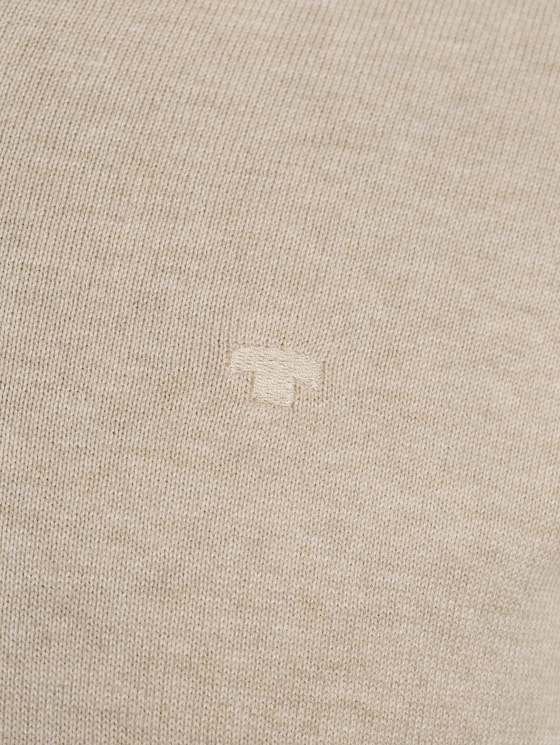 Basic Strickpullover - Männer - beige dark melange Basic Strickpullover - Männer - beige dark melange - 9 - TOM TAILOR