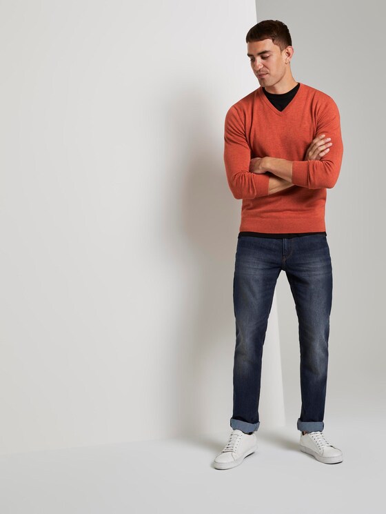 Basic Strickpullover - Männer - heated orange melange Basic Strickpullover - Männer - heated orange melange - 3 - TOM TAILOR