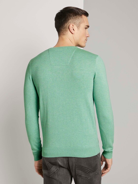 Basic Strickpullover - Männer - soft jade melange Basic Strickpullover - Männer - soft jade melange - 2 - TOM TAILOR