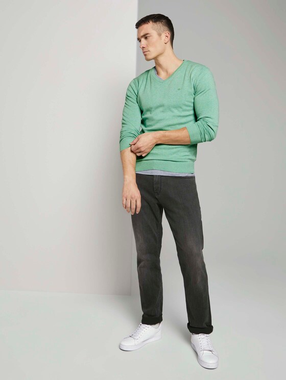 Basic Strickpullover - Männer - soft jade melange Basic Strickpullover - Männer - soft jade melange - 3 - TOM TAILOR