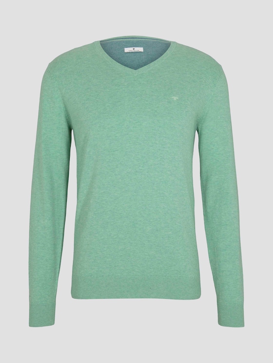 Basic Strickpullover - Männer - soft jade melange Basic Strickpullover - Männer - soft jade melange - 7 - TOM TAILOR