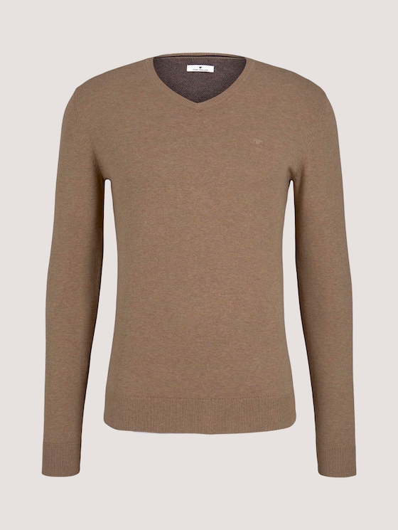 Basic Strickpullover - Männer - active tabacco melange Basic Strickpullover - Männer - active tabacco melange - 7 - TOM TAILOR
