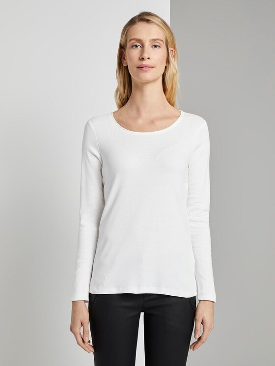 Basic Langarmshirt - Frauen - Whisper White Basic Langarmshirt - Frauen - Whisper White - 1 - TOM TAILOR