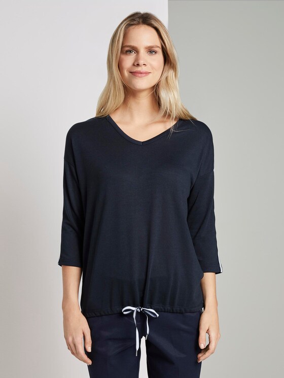 Shirt met tape detail - Vrouwen - Sky Captain Blue Shirt met tape detail - Vrouwen - Sky Captain Blue - 1 - TOM TAILOR