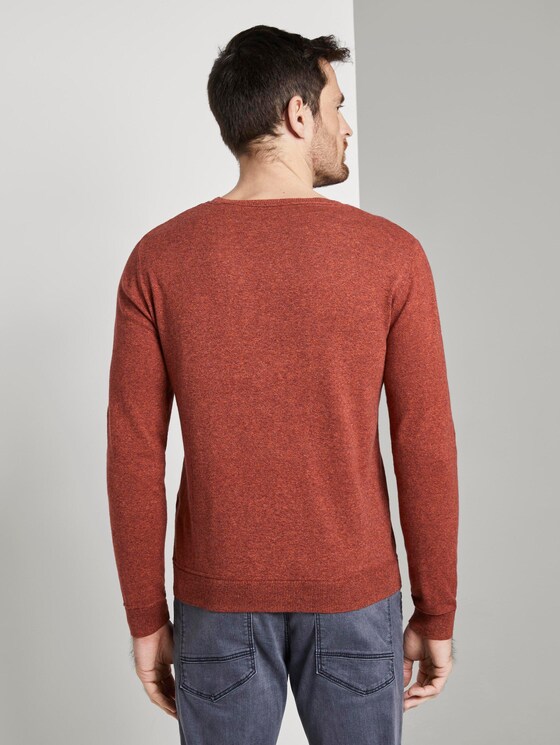 Mottled jumper - Men - pipe red mouline Mottled jumper - Men - pipe red mouline - 2 - TOM TAILOR