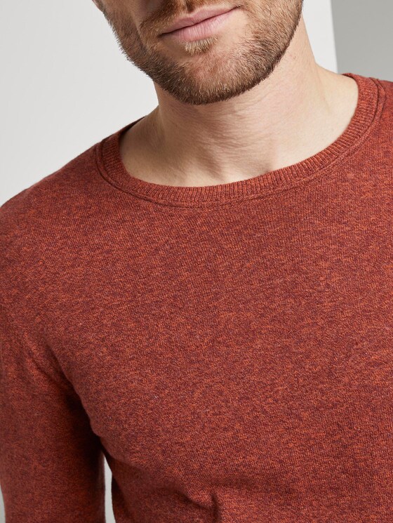 Mottled jumper - Men - pipe red mouline Mottled jumper - Men - pipe red mouline - 9 - TOM TAILOR