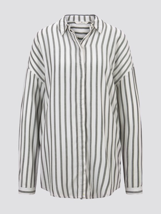 Blouse met tape detail - Vrouwen - offwhite grey stripe Blouse met tape detail - Vrouwen - offwhite grey stripe - 7 - TOM TAILOR