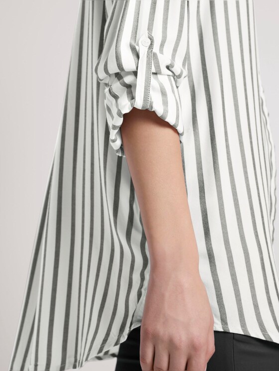 Blouse met tape detail - Vrouwen - offwhite grey stripe Blouse met tape detail - Vrouwen - offwhite grey stripe - 9 - TOM TAILOR