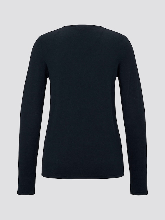 Pullover mit V-Ausschnitt - Frauen - Sky Captain Blue Pullover mit V-Ausschnitt - Frauen - Sky Captain Blue - 8 - TOM TAILOR