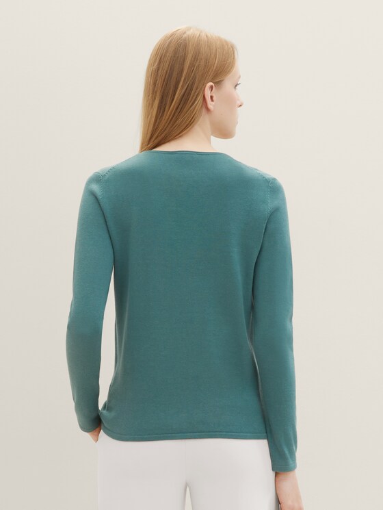 Jumper with a V-neckline by Women, Sea Pine Green