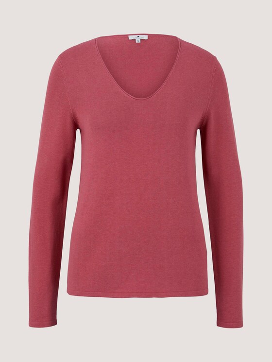 Pullover mit V-Ausschnitt - Frauen - cozy pink Pullover mit V-Ausschnitt - Frauen - cozy pink - 7 - TOM TAILOR