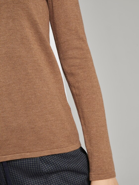 Pullover mit V-Ausschnitt - Frauen - Hay Beige Non-Solid Pullover mit V-Ausschnitt - Frauen - Hay Beige Non-Solid - 10 - TOM TAILOR