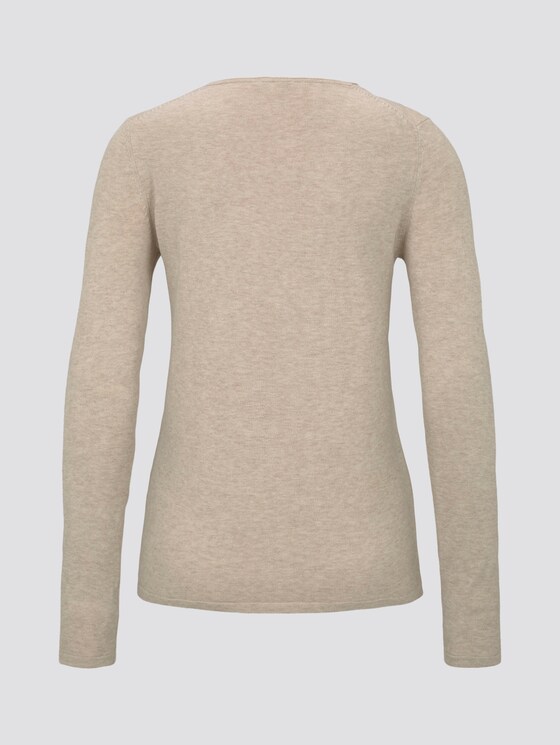 Pullover mit V-Ausschnitt - Frauen - cloud grey melange Pullover mit V-Ausschnitt - Frauen - cloud grey melange - 8 - TOM TAILOR