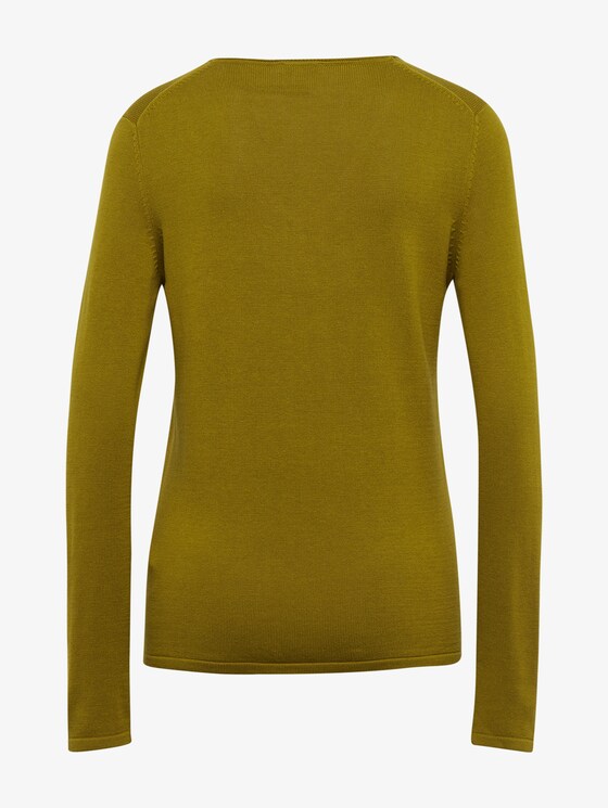 Pullover mit V-Ausschnitt - Frauen - wood green Pullover mit V-Ausschnitt - Frauen - wood green - 8 - TOM TAILOR