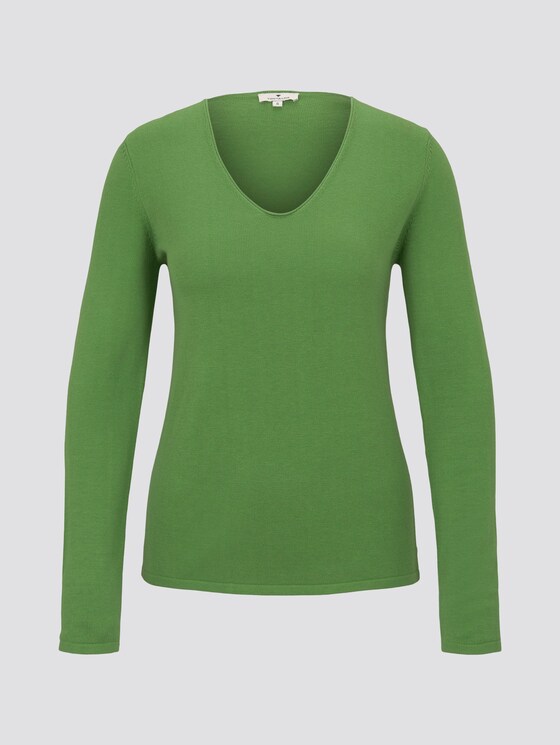 V-neck jumper in green by Tom Tailor