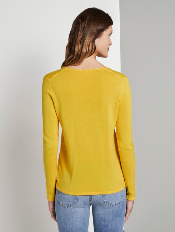 Pullover mit V-Ausschnitt - Frauen - jasmine yellow Pullover mit V-Ausschnitt - Frauen - jasmine yellow - 2 - TOM TAILOR
