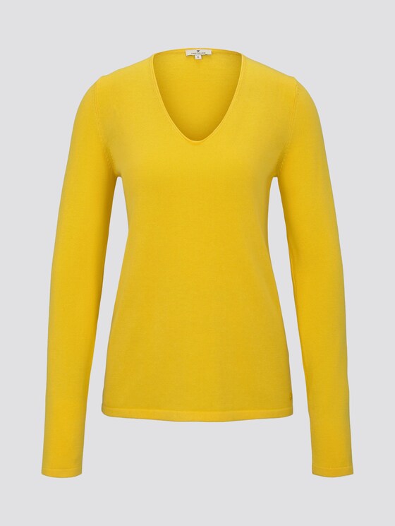 Pullover mit V-Ausschnitt - Frauen - jasmine yellow Pullover mit V-Ausschnitt - Frauen - jasmine yellow - 7 - TOM TAILOR