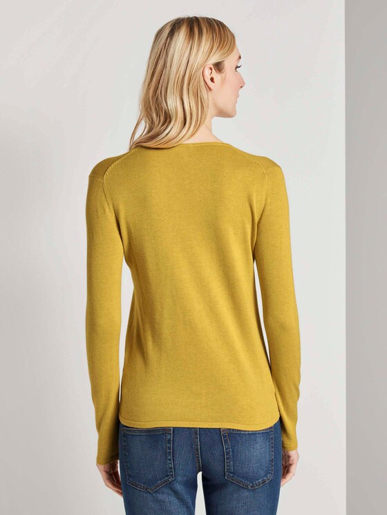 Jumper with V-neckline - Women - california sand melange Jumper with V-neckline - Women - california sand melange - 2 - TOM TAILOR