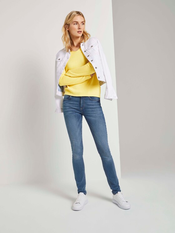 Pullover mit V-Ausschnitt - Frauen - smooth yellow melange Pullover mit V-Ausschnitt - Frauen - smooth yellow melange - 3 - TOM TAILOR