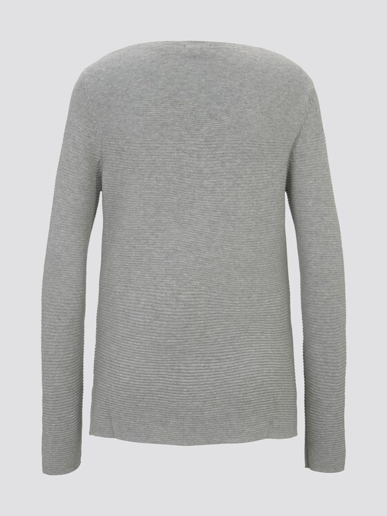 Jumper with knitted pattern - Women - Silver Grey Melange Jumper with knitted pattern - Women - Silver Grey Melange - 8 - TOM TAILOR