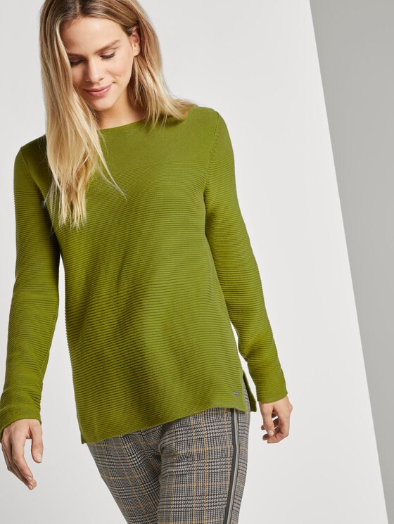 Trui met gebreid patroon - Vrouwen - wood green Trui met gebreid patroon - Vrouwen - wood green - 5 - TOM TAILOR