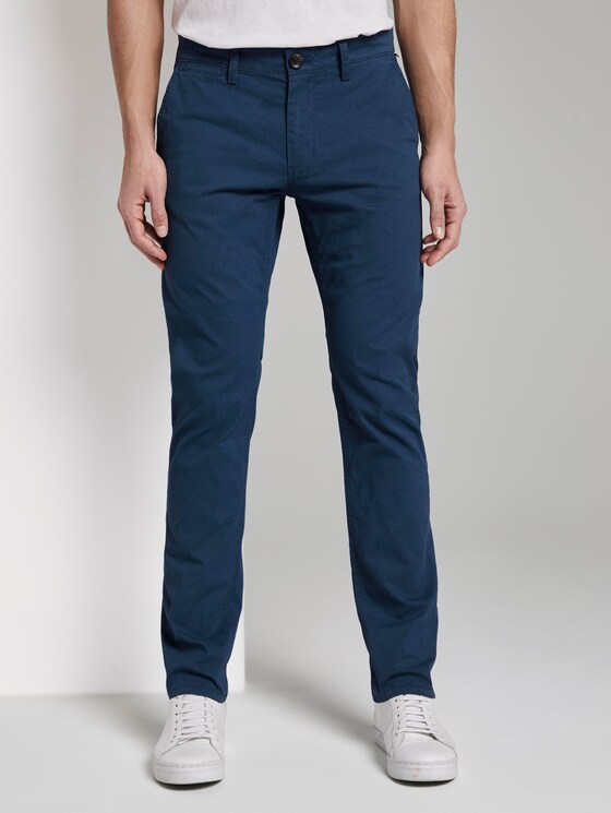 Travis Slim Chino - Mannen - blue herringbone design Travis Slim Chino - Mannen - blue herringbone design - 1 - TOM TAILOR