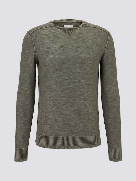 Sweater im washed-look - Männer - Mud Olive Sweater im washed-look - Männer - Mud Olive - 7 - TOM TAILOR