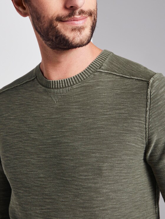 Sweater im washed-look - Männer - Mud Olive Sweater im washed-look - Männer - Mud Olive - 9 - TOM TAILOR