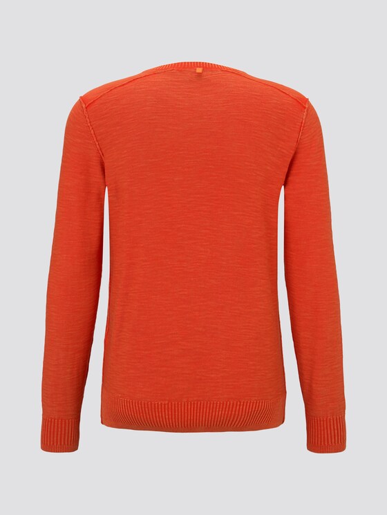 Sweater im washed-look - Männer - orange red Sweater im washed-look - Männer - orange red - 8 - TOM TAILOR