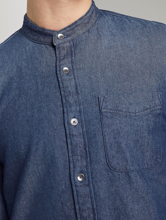Denim shirt with chest pocket - Men - Rinsed Blue Denim Denim shirt with chest pocket - Men - Rinsed Blue Denim - 10 - TOM TAILOR Denim