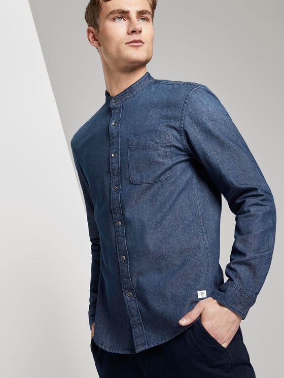 Denim shirt with chest pocket - Men - Rinsed Blue Denim Denim shirt with chest pocket - Men - Rinsed Blue Denim - 5 - TOM TAILOR Denim