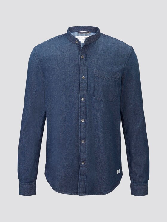 Denim shirt with chest pocket - Men - Rinsed Blue Denim Denim shirt with chest pocket - Men - Rinsed Blue Denim - 7 - TOM TAILOR Denim