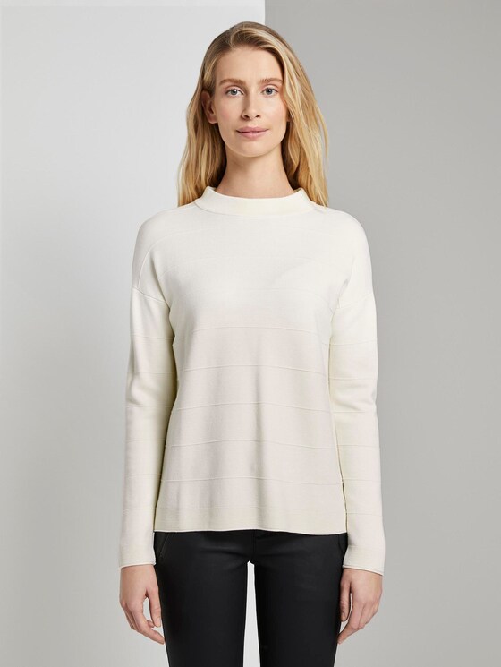 Pullover mit Strickmuster - Frauen - Whisper White Pullover mit Strickmuster - Frauen - Whisper White - 1 - TOM TAILOR