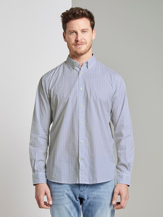 Gemustertes Hemd - Männer - light blue geometrical design Gemustertes Hemd - Männer - light blue geometrical design - 1 - TOM TAILOR