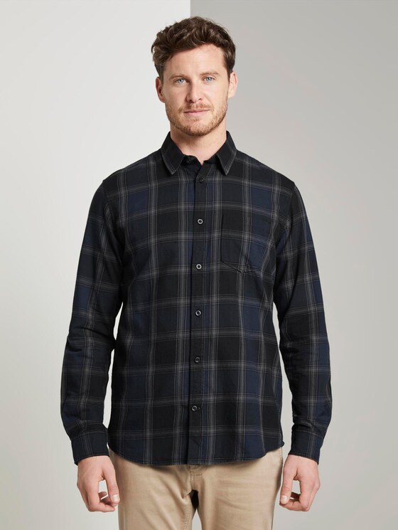 Kariertes Hemd - Männer - black navy big check Kariertes Hemd - Männer - black navy big check - 1 - TOM TAILOR
