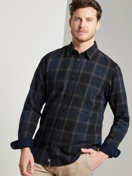 Kariertes Hemd - Männer - black navy big check Kariertes Hemd - Männer - black navy big check - 5 - TOM TAILOR