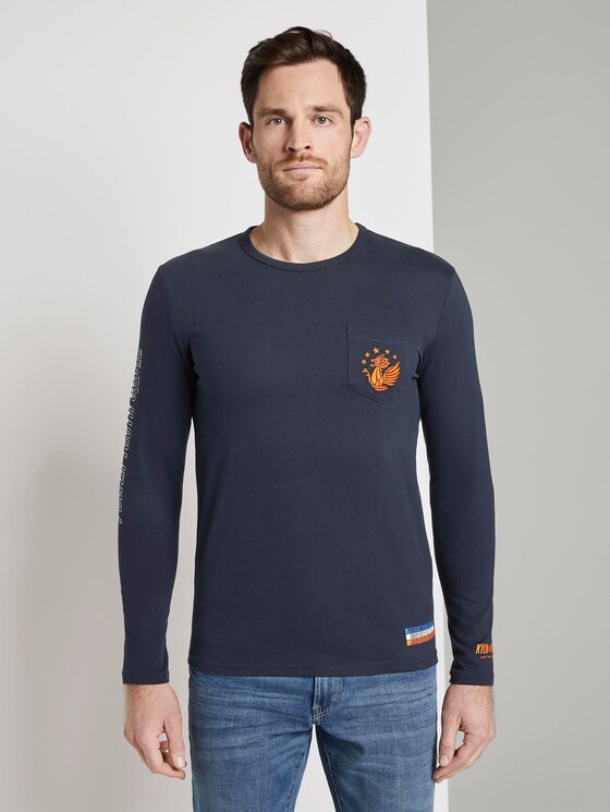 Kylin: Langarmshirt mit Print - Männer - Sky Captain Blue Kylin: Langarmshirt mit Print - Männer - Sky Captain Blue - 1 - TOM TAILOR