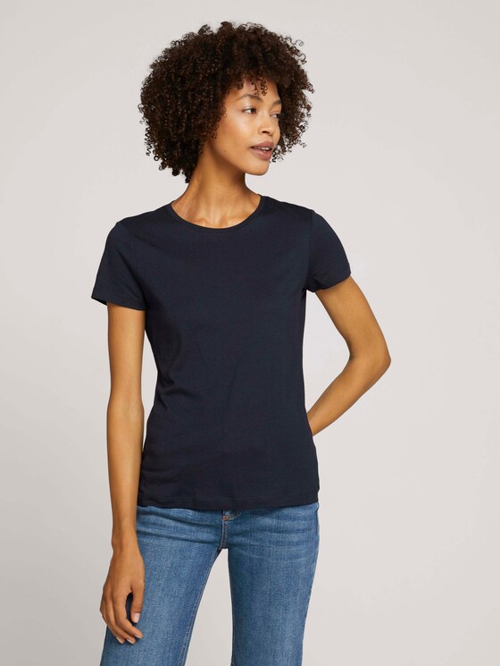 Basic T-Shirt - Frauen - Sky Captain Blue Basic T-Shirt - Frauen - Sky Captain Blue - 1 - TOM TAILOR