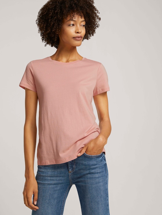 Basic t-shirt - Vrouwen - Pale Coral - 5 - TOM TAILOR