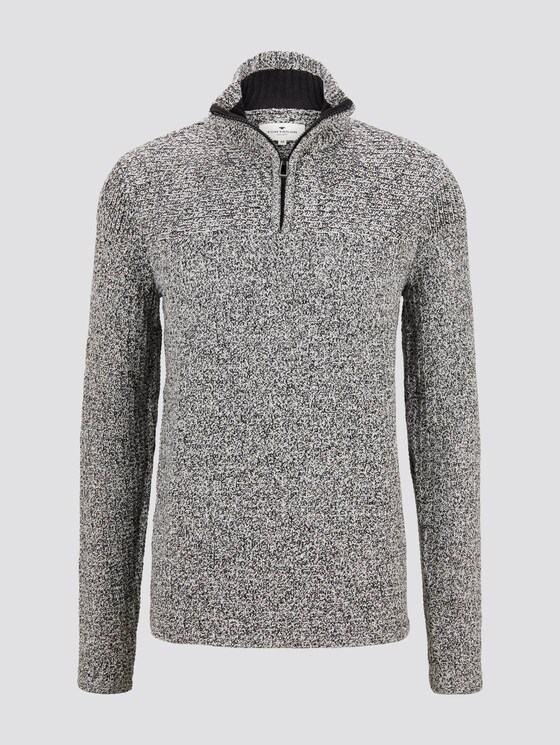 Trui met Troyer-kraag - Mannen - black light grey white mouline Trui met Troyer-kraag - Mannen - black light grey white mouline - 7 - TOM TAILOR