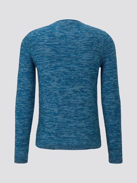 Trui in melange look - Mannen - teal black multi structure Trui in melange look - Mannen - teal black multi structure - 8 - TOM TAILOR