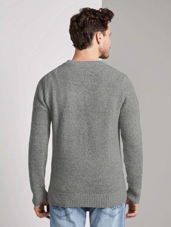 Gebreide trui met wol - Mannen - Grey Heather Melange Gebreide trui met wol - Mannen - Grey Heather Melange - 2 - TOM TAILOR