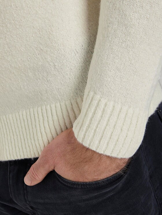 Schlichter Strickpullover - Männer - vanilla white Schlichter Strickpullover - Männer - vanilla white - 10 - TOM TAILOR
