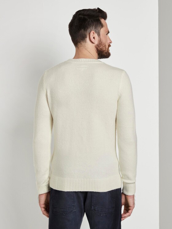 Schlichter Strickpullover - Männer - vanilla white Schlichter Strickpullover - Männer - vanilla white - 2 - TOM TAILOR