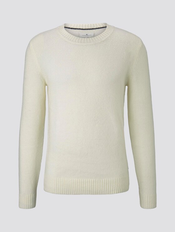 Schlichter Strickpullover - Männer - vanilla white Schlichter Strickpullover - Männer - vanilla white - 7 - TOM TAILOR
