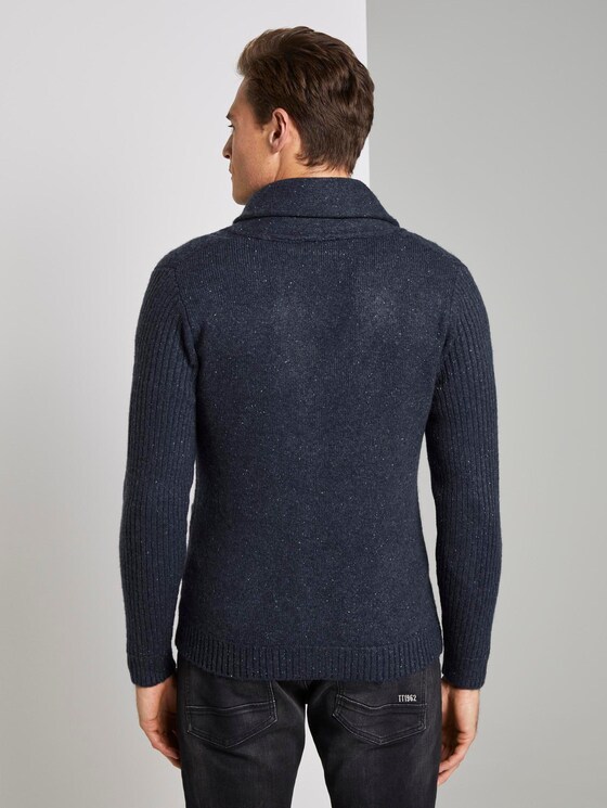 Gebreid jack met structuurmix - Mannen - blue nep yarn Gebreid jack met structuurmix - Mannen - blue nep yarn - 2 - TOM TAILOR