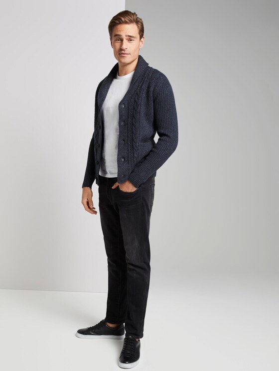 Gebreid jack met structuurmix - Mannen - blue nep yarn Gebreid jack met structuurmix - Mannen - blue nep yarn - 3 - TOM TAILOR