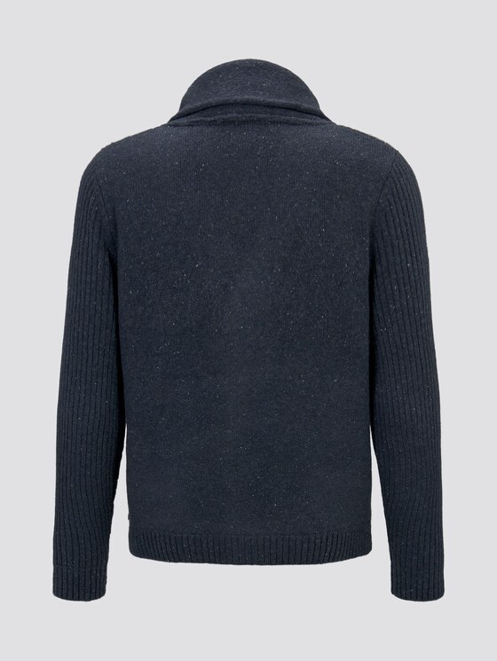 Gebreid jack met structuurmix - Mannen - blue nep yarn Gebreid jack met structuurmix - Mannen - blue nep yarn - 8 - TOM TAILOR