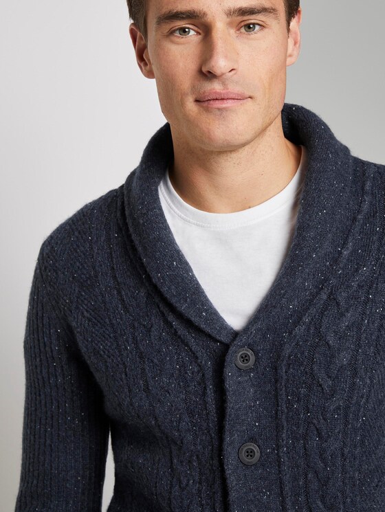 Gebreid jack met structuurmix - Mannen - blue nep yarn Gebreid jack met structuurmix - Mannen - blue nep yarn - 9 - TOM TAILOR